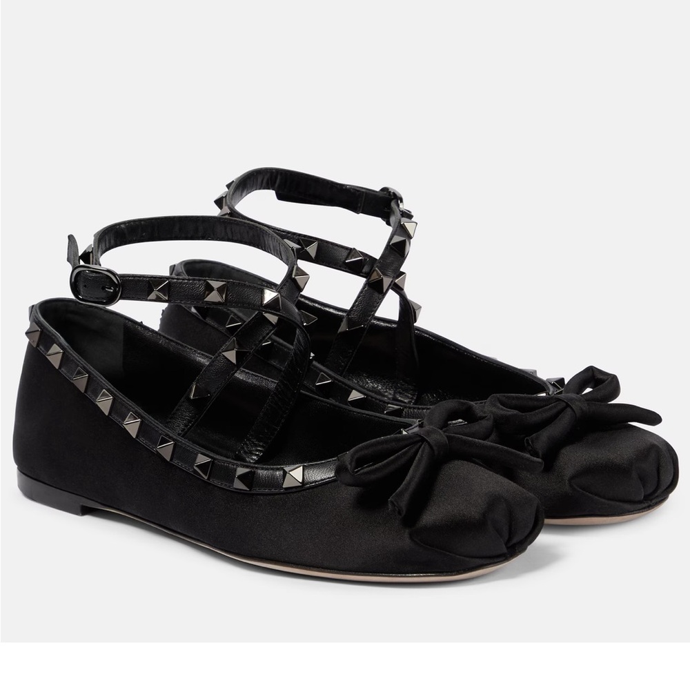 Valentino Black Studded Flats